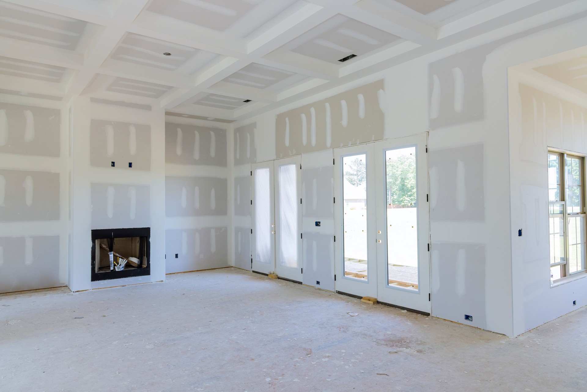 As part of the construction of a new house, we are finishing plastering the drywall ready to paint